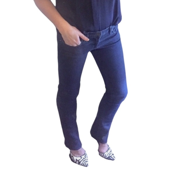 J Brand Dark Blue Indigo Wash Low Rise Straight Leg Boot Cut Denim Jeans - 26 - Picture 7 of 16